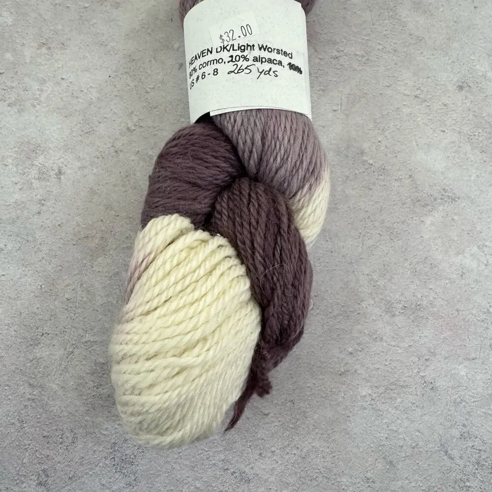 Destash Indie Dyed White Barn Farm Yarn Heaven DK Cormo Alpaca Blend Purple